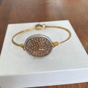 Luca + Danni brass and pink jewel bracelet